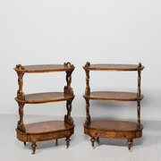 Rare Pair Of Victorian Burr Walnut 