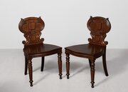 Rare Pair Of William IV, Scottish, Oak Hall Chairs