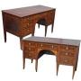Rare Pair Of Inlaid Mahogany Kneehole Desks