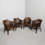 Rare set of four Victorian oak captain’s chairs