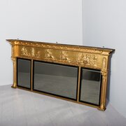 Regency Gilded Tryptic Overmantle Mirror