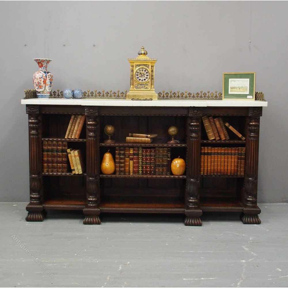 Rosewood And Marble Top Open Bookcase Antiques Atlas