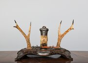 Scottish Oak, Horn And Silver-Mounted Desk Stand