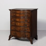 Serpentine-front, Mahogany Chest Of Drawers