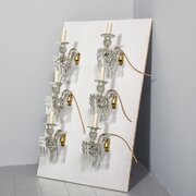 Set Of Six Cut Crystal Wall Sconces