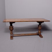 Solid Oak Jacobean Style Refectory Table