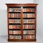 Tall Victorian two-section mahogany open bookcase 