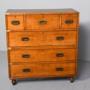 Two-Part Teak Military Chest of Drawers