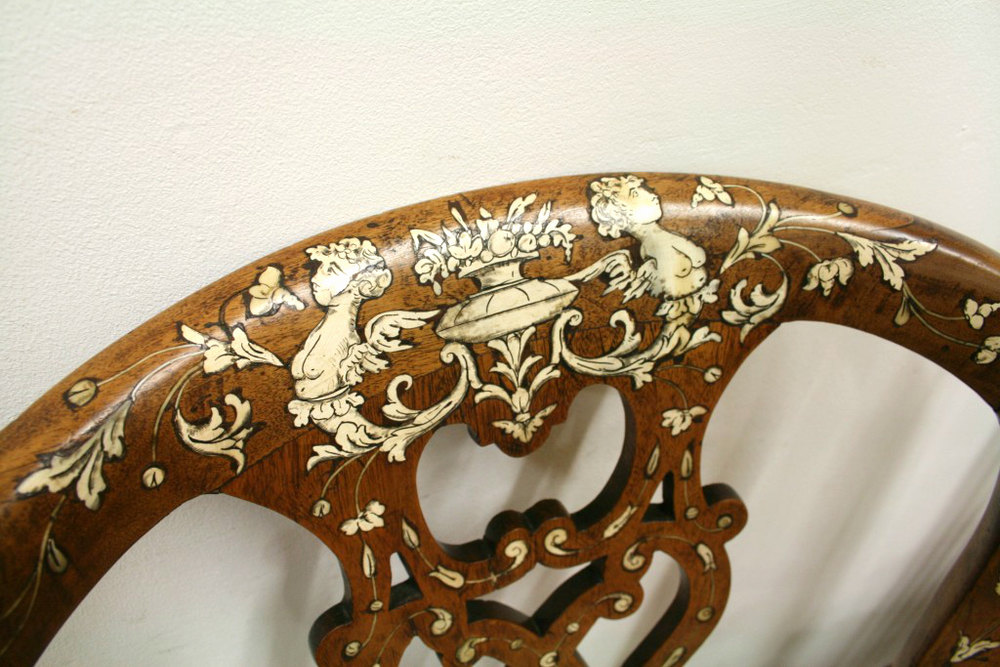 Two Ivory Inlaid Italian Chairs Antiques Atlas