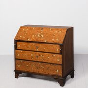 Unusual Italian Marquetry And Bone Inlaid Bureau