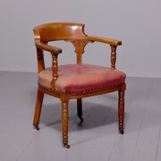 Victorian Walnut Horseshoe Shaped Desk Chair