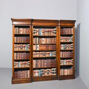 Victorian Figured-walnut, Tall Open Bookcase