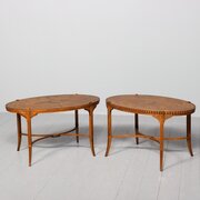 Victorian Marquetry Inlaid Satinwood Coffee Tables