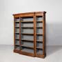 Victorian Pollard Oak Breakfront Open Bookcase