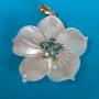 10ct Gold Mother of Pearl & Blue Topaz Pendant 