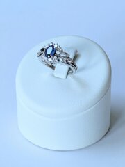 18ct White Gold Diamond & Sapphire Ring 