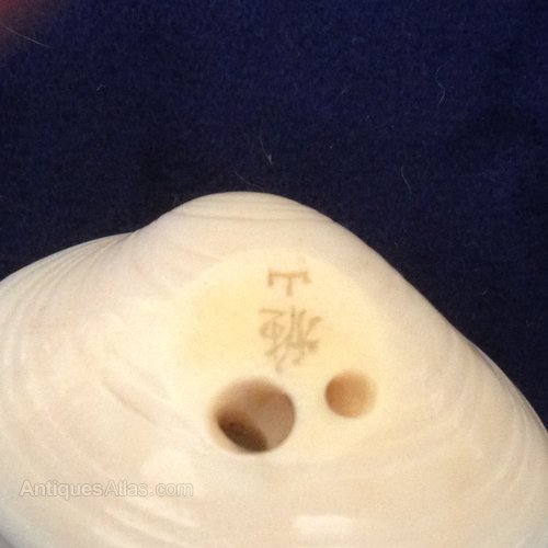 Antiques Atlas Carved Ivory Clam Shell Enclosing Village Scene