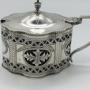 Edwardian Pierced Silver Mustard Pot.Ch.1909