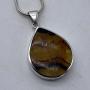 Silver Mounted Blue John Pendant & Chain