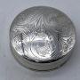 Silver Pill Box, Engraved Lid.