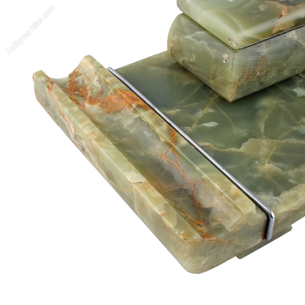 Antiques Atlas Art Deco Onyx Inkwell Stand SOLD