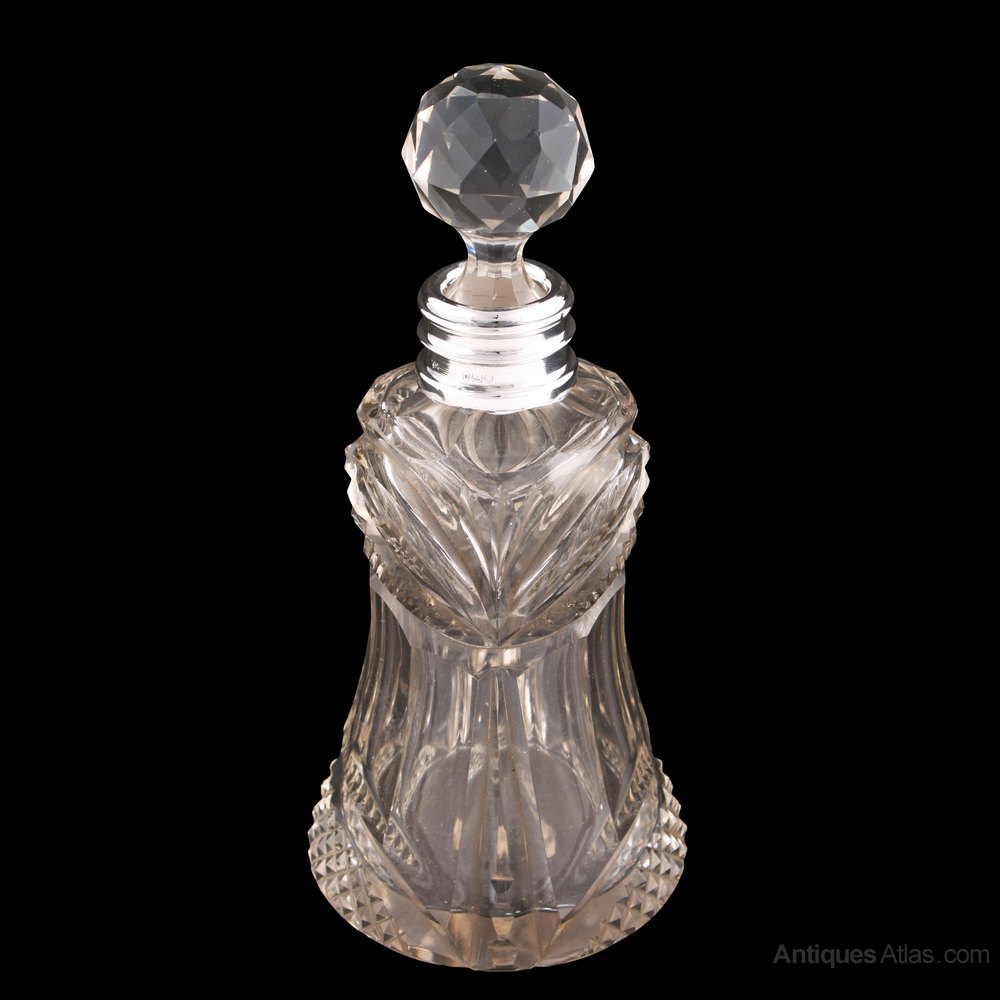 Antiques Atlas Edwardian Cut Crystal Perfume Bottle