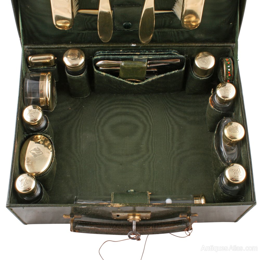 Antiques Atlas Fitted Leather Dressing Case