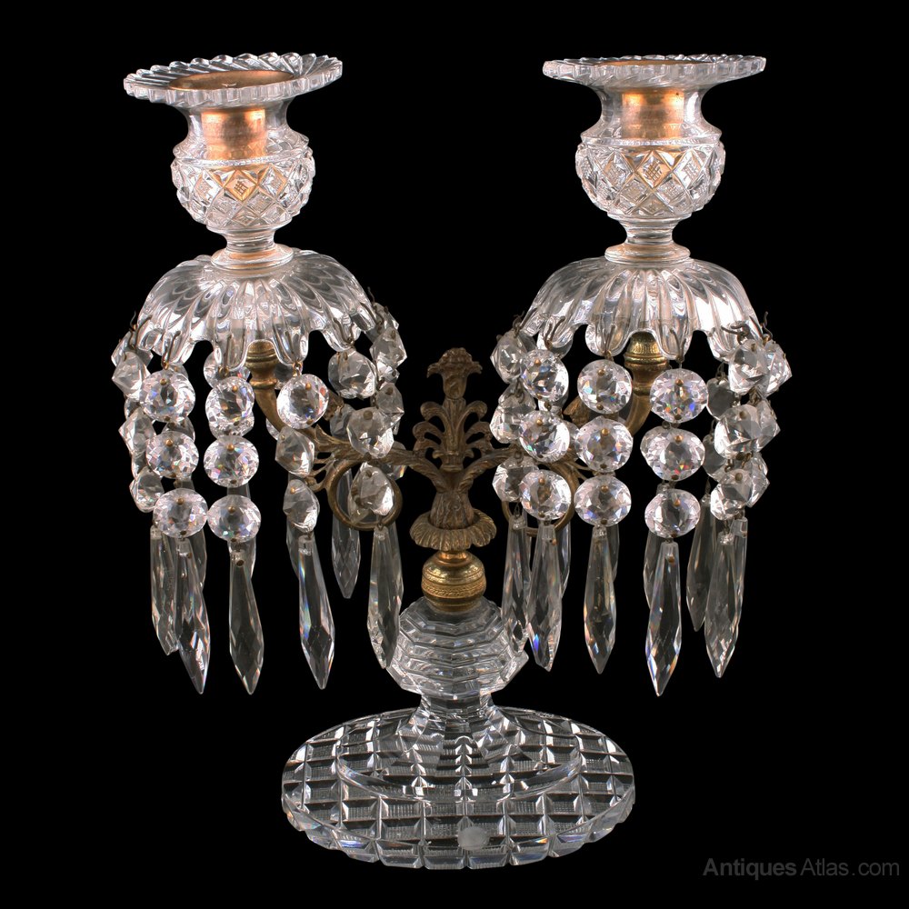 Antiques Atlas Irish Cut Crystal Candelabra SOLD