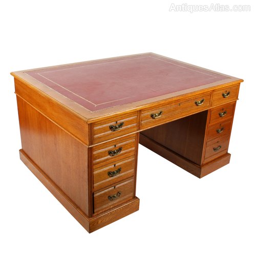 Victorian Oak Partner's Desk Antiques Atlas