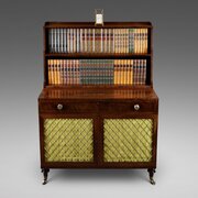 A Fine Regency Mahogany Waterfall Bookcase