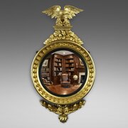 A Regency Gilt Wood Convex Mirror 