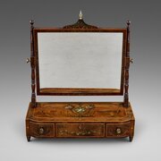 A Superb Mahogany & Decorated Toilet Mirror
