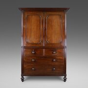 A Superb Quality Cuban Mahogany Linen Press