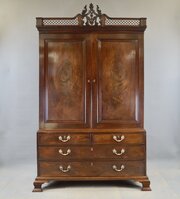 An Exceptional Chippendale Period Mahogany Clothes