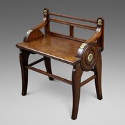 Oak And Brass Mounted Hall Bench By James Shoolbred