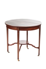 Round Mahogany Inlaid Centre Table