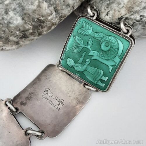 Antiques Atlas - David Andersen Norwegian Silver & Enamel Bracelet