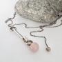 Georg Jensen Silver Sphere Pendant  Rose Quartz