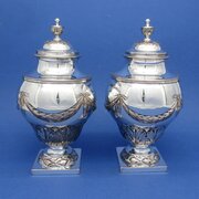 Pair Of 19th Century Silver Plated Tea Caddies
