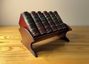 Antique Leather Faux Book Trough Desk Tidy 