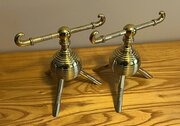 Christopher Dresser Brass Fire Dogs / Andirons
