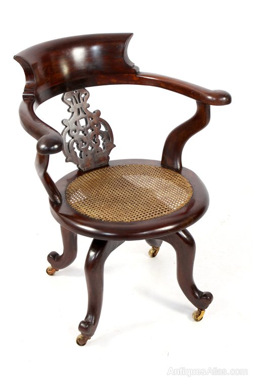 Antique Mahogany Captains Desk Office Swivel Chair - Antiques Atlas - Antique Mahogany Captains Desk Office Swivel Chair - Antiques Atlas