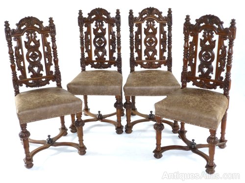 Set Of 4 19thC Jacobean Carved Oak Dining Chairs - Antiques Atlas Set of 4 19thC Jacobean Carved Oak Dining Chairs ... - Set Of 4 19thC Jacobean Carved Oak Dining Chairs - Antiques Atlas