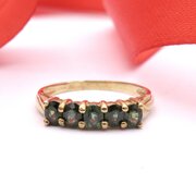 9ct Gold And Five Sapphires Ring