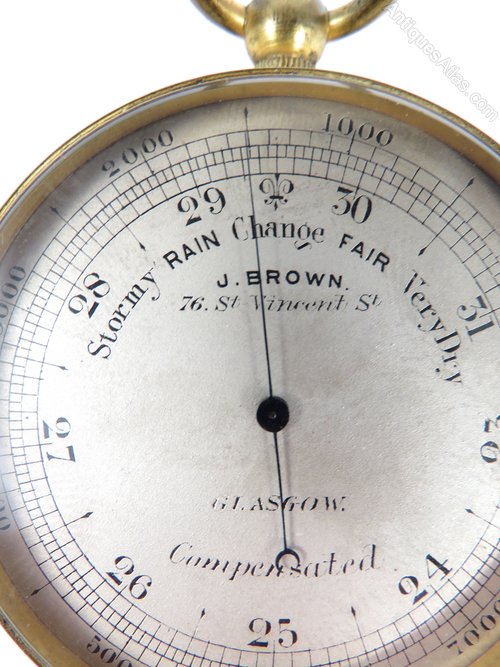 Antiques Atlas Brass Pocket Barometer In Original Morocco Outer