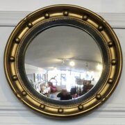 Edwardian Regency Style Giltwood Convex Mirror
