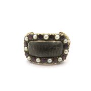 Georgian Gold, Garnet And Pearl Mourning Ring