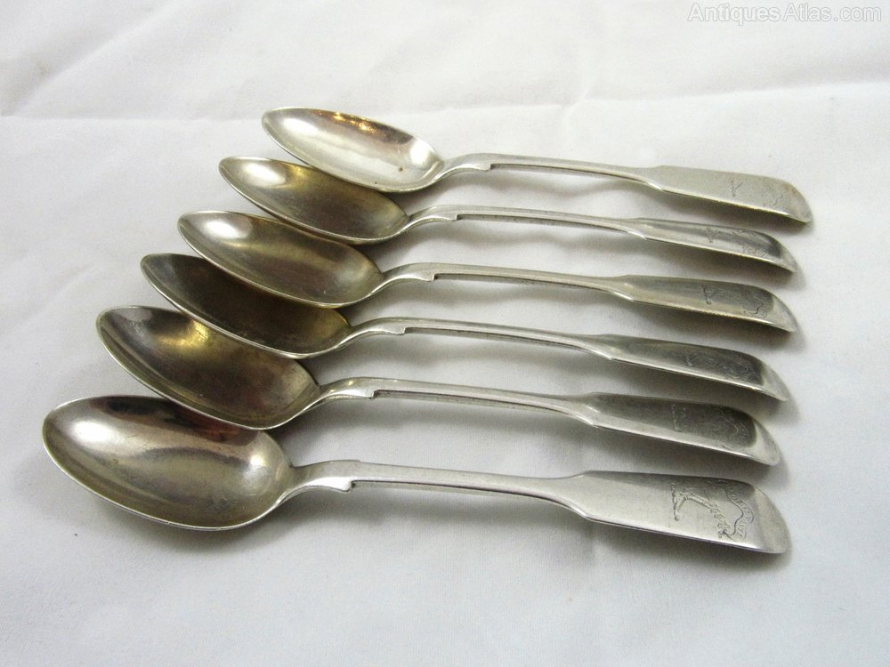 Antiques Atlas Six Edinburgh Tea Spoons James MacKay 1854
