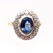 Velvet Blue Oval Sapphire And Diamond Ring In 18ct
