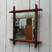Antique French Faux Bamboo Mirror